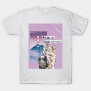 Dream aesthetic moon romantic love statue classy pink gifts for her dream on little dreamer mountains T-Shirt